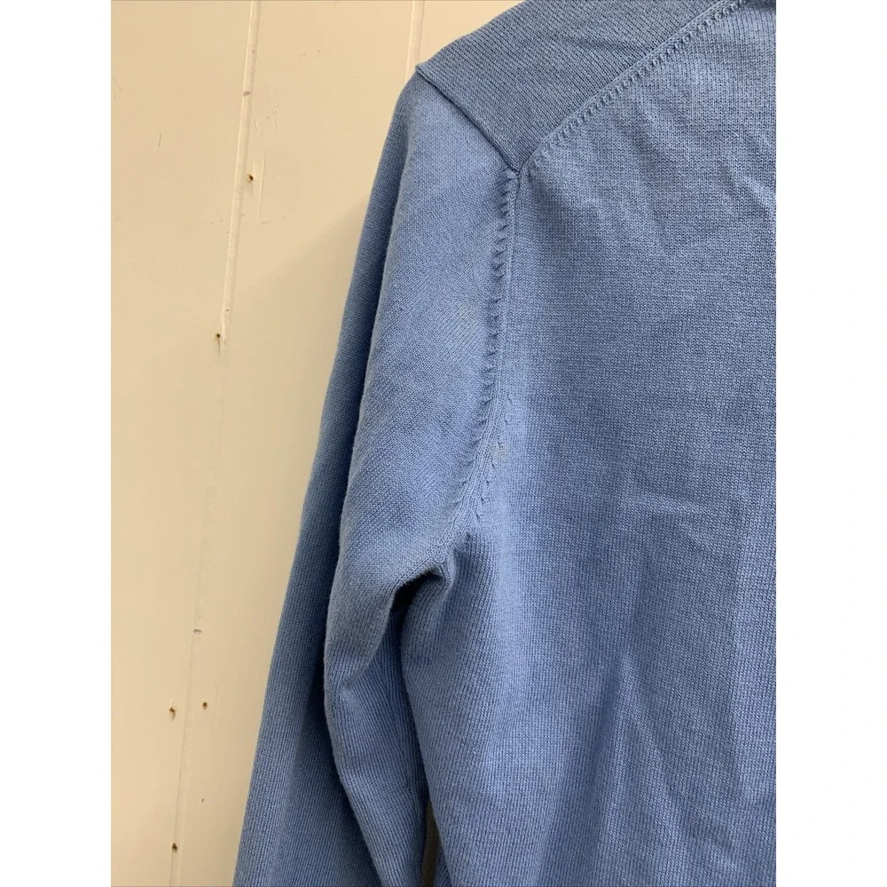 Cutter & Buck Sweater Medium‎ Pullover Unisex Womens y2k V-Neck Blue 100% Cotton